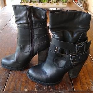 Short Black Heeled Boots